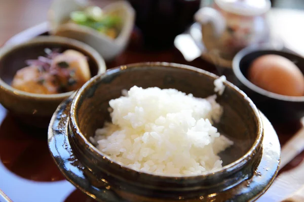 Japanese traditional food mixes a raw egg and rice — Stock Photo, Image