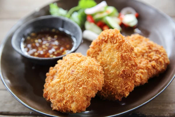 Fried shrimp meat ball thai food — Stock Photo, Image