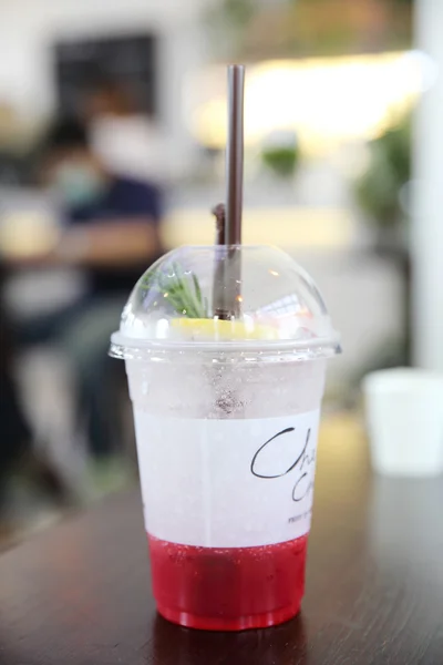 Strawberry soda in close up — Stock Photo, Image