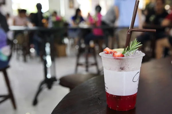 Strawberry soda in close up — Stock Photo, Image