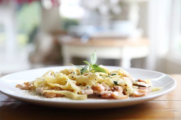 Těstoviny carbonara italský jídlo — Stock fotografie