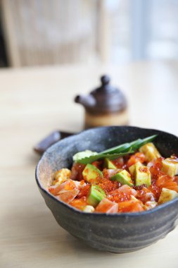 sashimi deniz ürünleri ve yumurta pirinç kase - mix sashimi donburi, Japonca