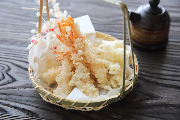 Japans eten, garnaal Tempura — Stockfoto