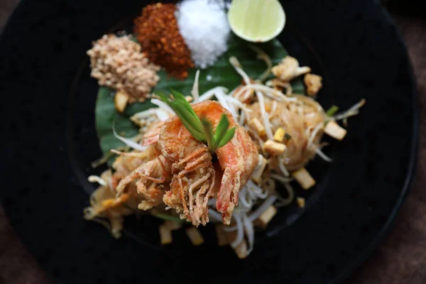 Thais Voedsel Pad Thais Lokaal Voedsel Gebakken Noodle Met Garnalen — Stockfoto