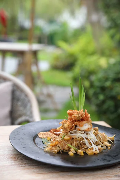 Thais Voedsel Pad Thais Lokaal Voedsel Gebakken Noodle Met Garnalen — Stockfoto