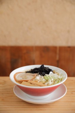 Tsukemen Ramen Japon erişte çorbası Japon yemeği. 