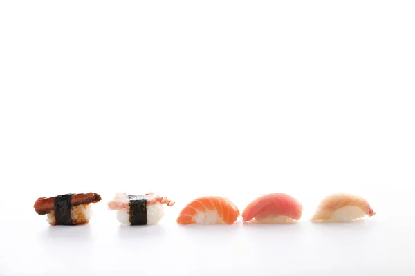 Mélange Sushi Nourriture Japonaise Sushi Saumon Poulpe Anguille Bar Japonais — Photo
