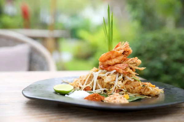 Thais Voedsel Pad Thais Lokaal Voedsel Gebakken Noodle Met Garnalen — Stockfoto