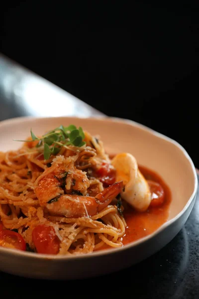 Spaghetti Pomodoro Sea Food — Stock Photo, Image