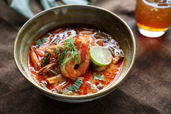 Tom Yum Soup Thai Traditional Food Spicy Prawn Soup — Stock Photo, Image