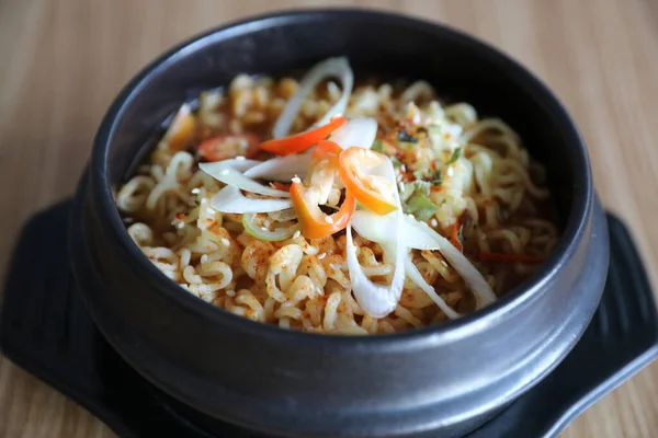 Instant Noodle Koreaanse Stijl Ramyeon Traditionele Koreaanse Voedsel Noodle Pot — Stockfoto