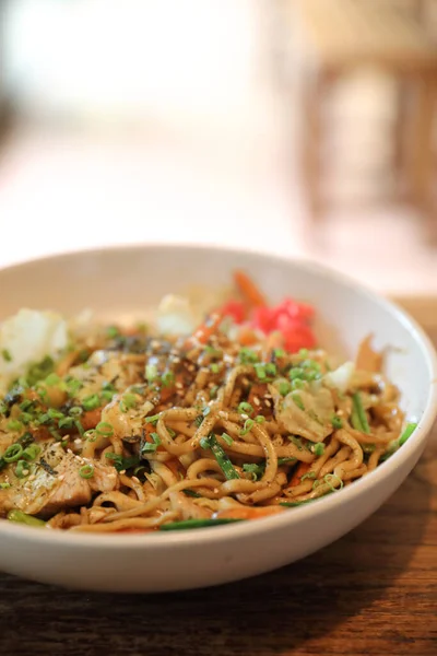 Nouilles Frites Style Japonais Yakisoba Nourriture Japonaise — Photo