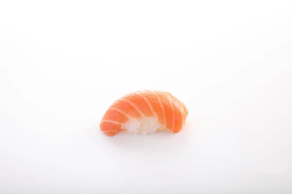 Salmón Sushi Sake Sushi Comida Japonesa Aislada Fondo Blanco — Foto de Stock