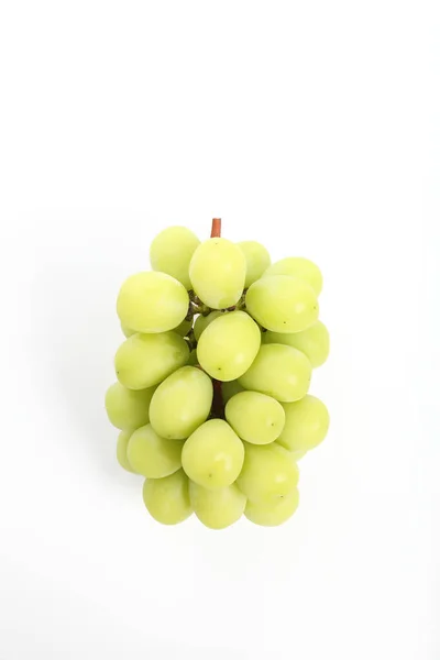 Зелений Виноград Ізольований Білому Тлі — стокове фото