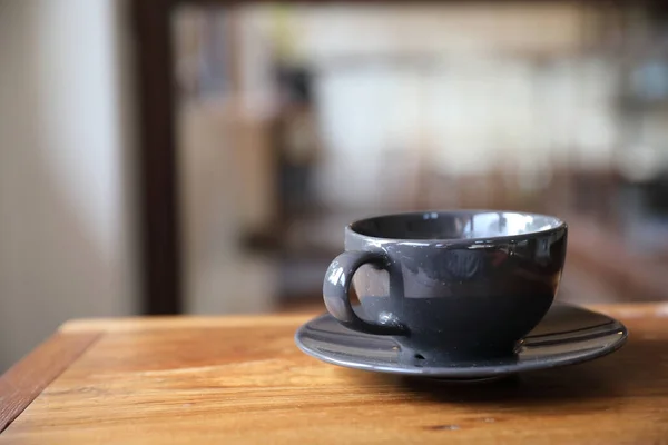 Tasse Café Sur Table Bois Dans Café Local — Photo