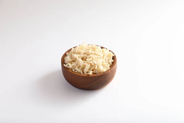 Arroz Integral Fervido Orgânico Tigela Perto — Fotografia de Stock