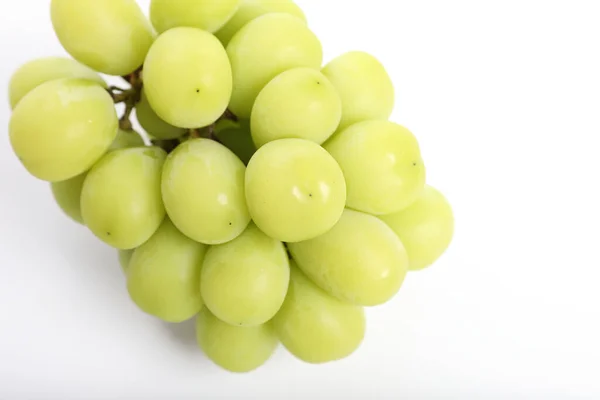 Groene Druif Geïsoleerd Witte Achtergrond — Stockfoto