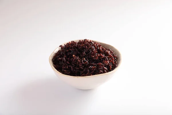 Boiled Riceberry Rice Close — Stock Photo, Image