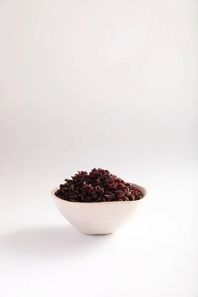 Boiled Riceberry Rice Close — Stock Photo, Image