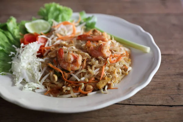 Thai Food Pad Thai Local Food Fried Noodle Shrimp — Stock Photo, Image