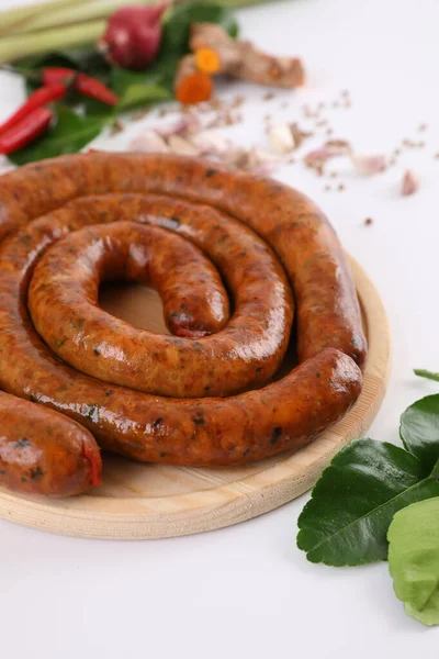 Cibo Locale Tailandese Del Nord Salsiccia Piccante Del Nord Tailandese — Foto Stock