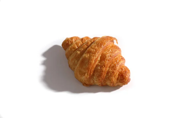 Croissant Isolé Dans Fond Wihite Avec Une Lumière Ensoleillée — Photo