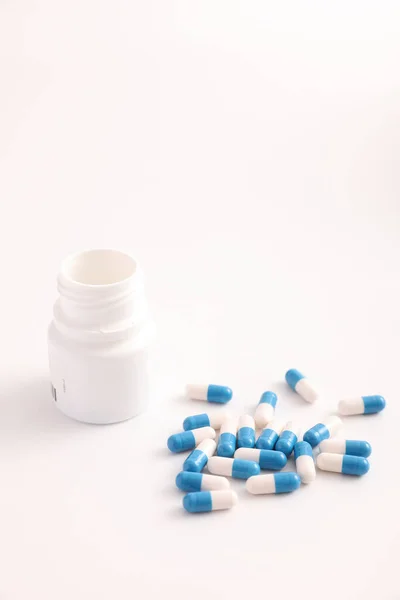 Pills Capsules Close Isolated White Background — Stock Photo, Image