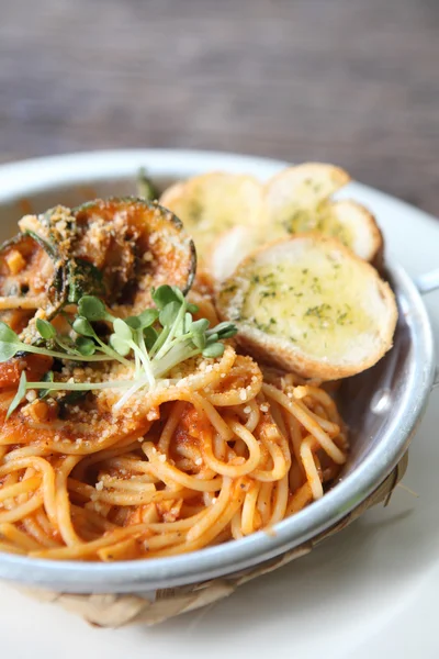 Espaguetis con mariscos — Foto de Stock