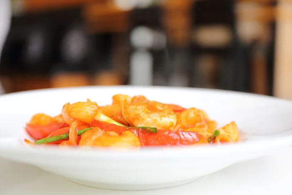 Pasta with shrimp and tomato — Stock Photo, Image