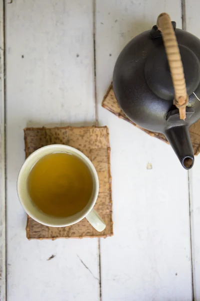 Warme groene thee — Stockfoto