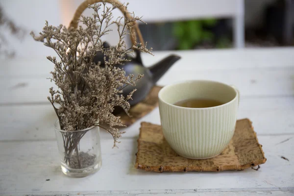 Gorący herbata zielona — Zdjęcie stockowe