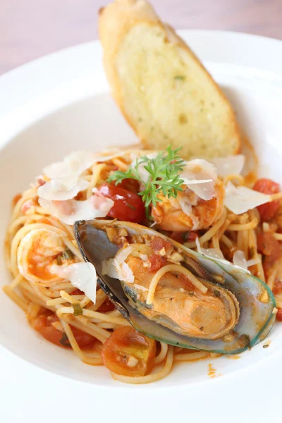 Спагетті морепродуктів — стокове фото