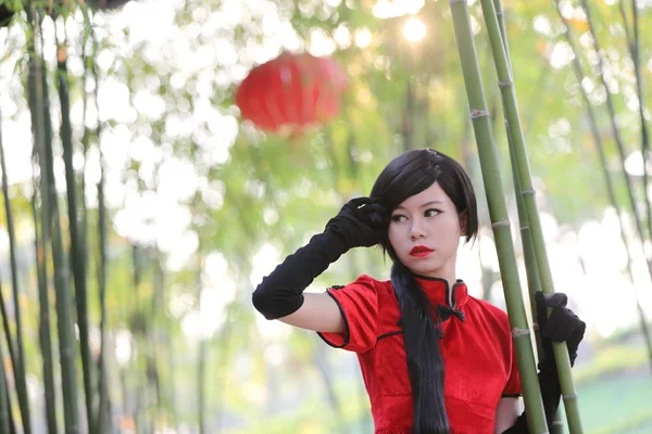 Frohes chinesisches neues Jahr. schön junge asiatische Frau Kleid tradit — Stockfoto