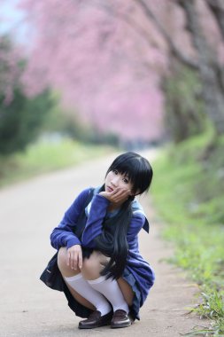 doğa ile Asya kız öğrenci