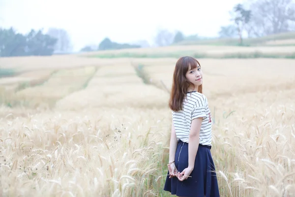 Young woman in meadow — Stock Photo, Image