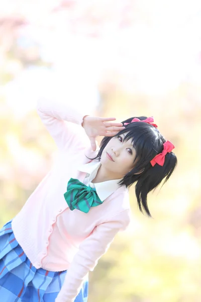 Asian schoolgirl with nature — Stock Photo, Image