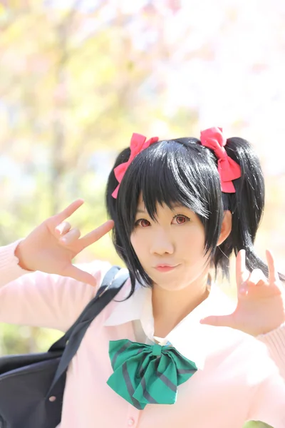 Asian schoolgirl with nature — Stock Photo, Image