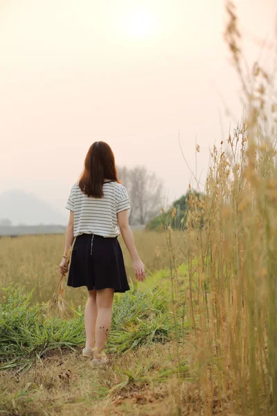 Young woman in wheat — Stock Photo, Image