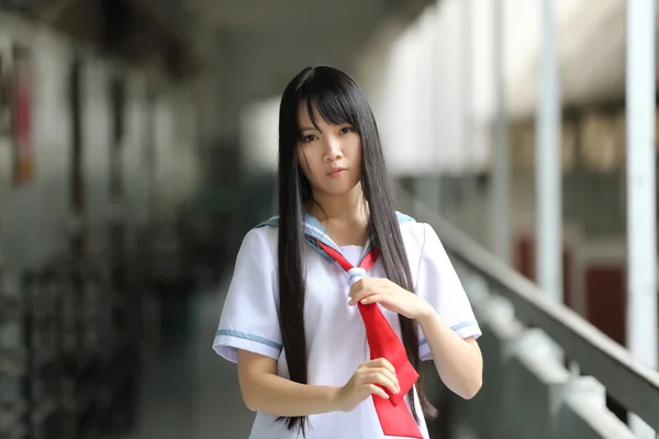 Asiatische Schulmädchen — Stockfoto