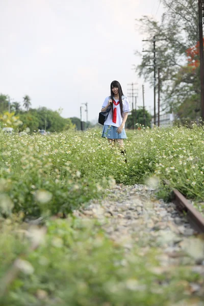 亚洲学校的女孩 — 图库照片