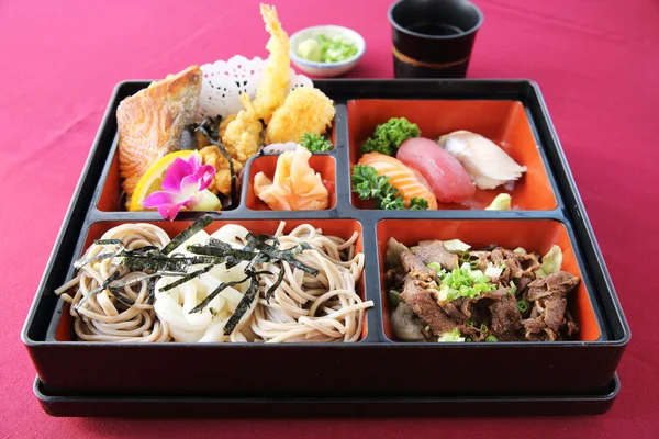 Japanese Bento sushi and soba — Stock Photo, Image