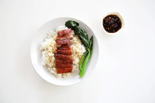 Pato assado sobre arroz — Fotografia de Stock