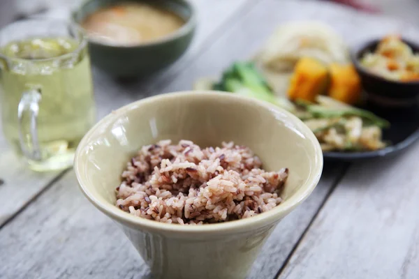 Sayuran Jepang dengan nasi — Stok Foto