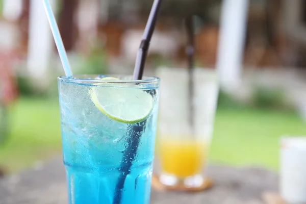 Blue lemon soda — Stock Photo, Image