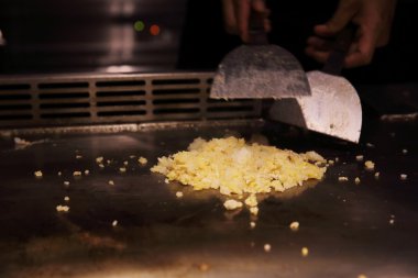kızarmış pilav teppanyaki Japon pişirme