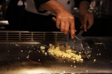 kızarmış pilav teppanyaki Japon pişirme