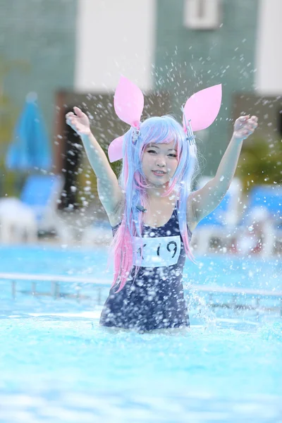 Asian girl cosplay with swimsuit — Stock Photo, Image