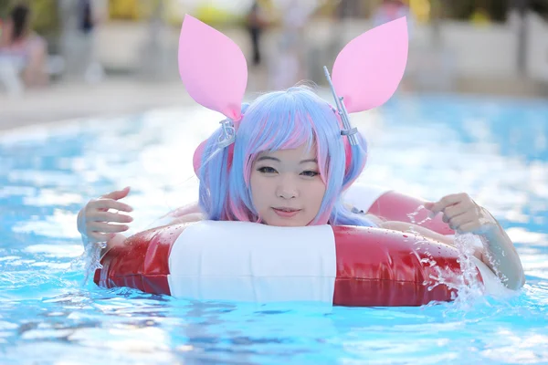 Asian girl cosplay with swimsuit — Stock Photo, Image