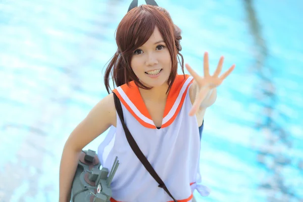 Asiatico ragazza cosplay con costume da bagno — Foto Stock