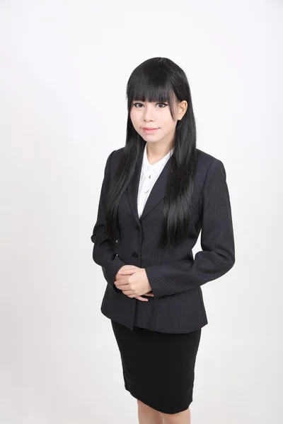 Asiatiska affärskvinna isolerade i vit bakgrund — Stockfoto